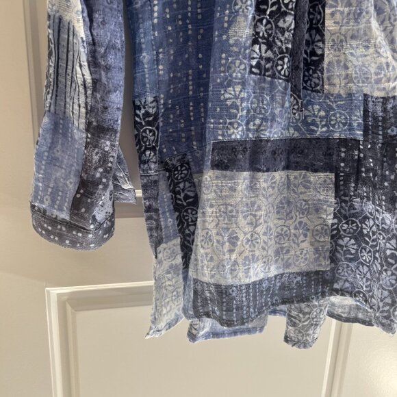 $5 ship! NWT Pilcro (Anthropologie) Tiered Tunic Patchwork Blouse - S - Picture 7 of 7